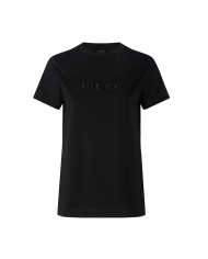 PINKO T-SHIRT START JERSEY RICAMO LOGO NERO LIMOUSINE 101752 126
