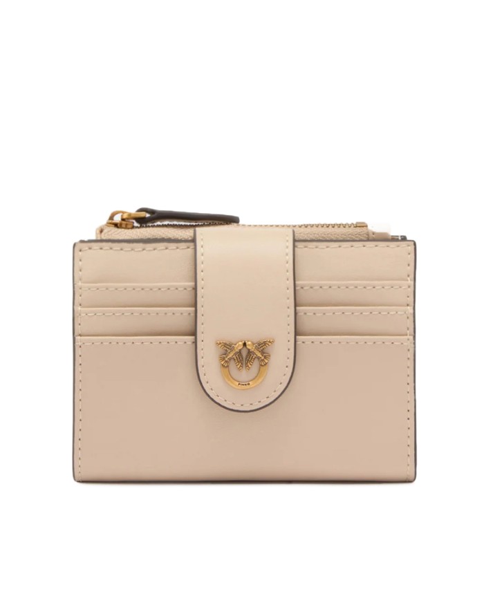 PINKO PORTAFOGLIO DONNA WALLET SMALL MULTI PIRPOSE BEIGE GOLD 103610 126