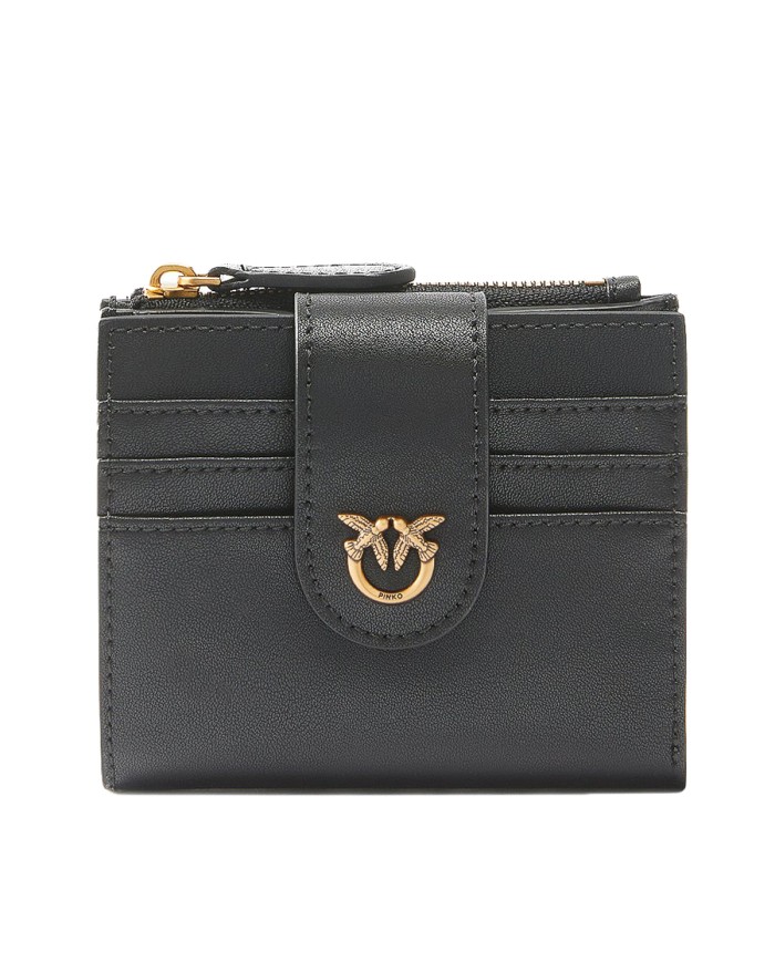 PINKO PORTAFOGLIO DONNA WALLET SMALL MULTI PIRPOSE BLACK GOLD 103610 126