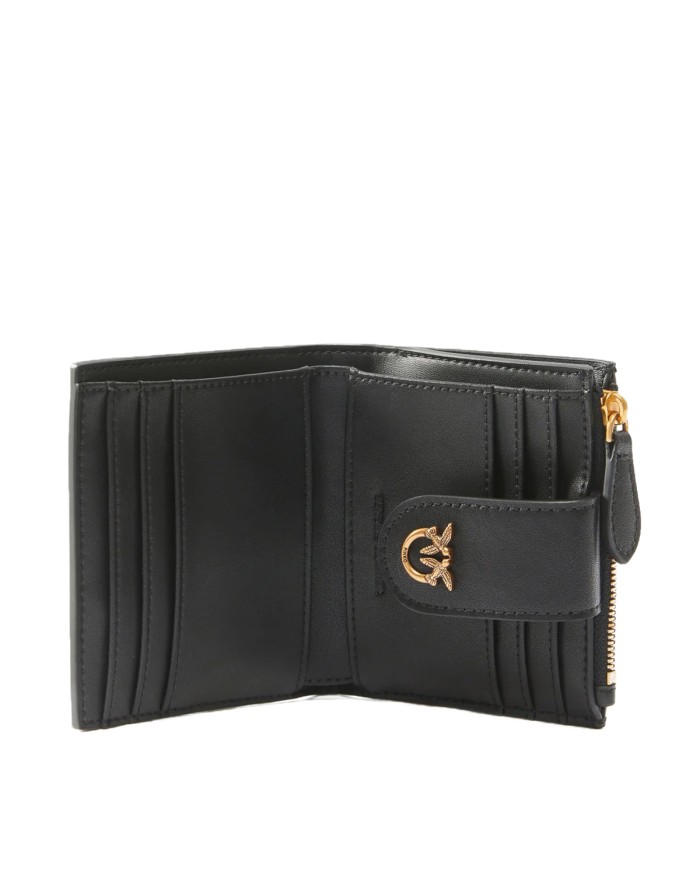 PINKO PORTAFOGLIO DONNA WALLET SMALL MULTI PIRPOSE BLACK GOLD 103610 126