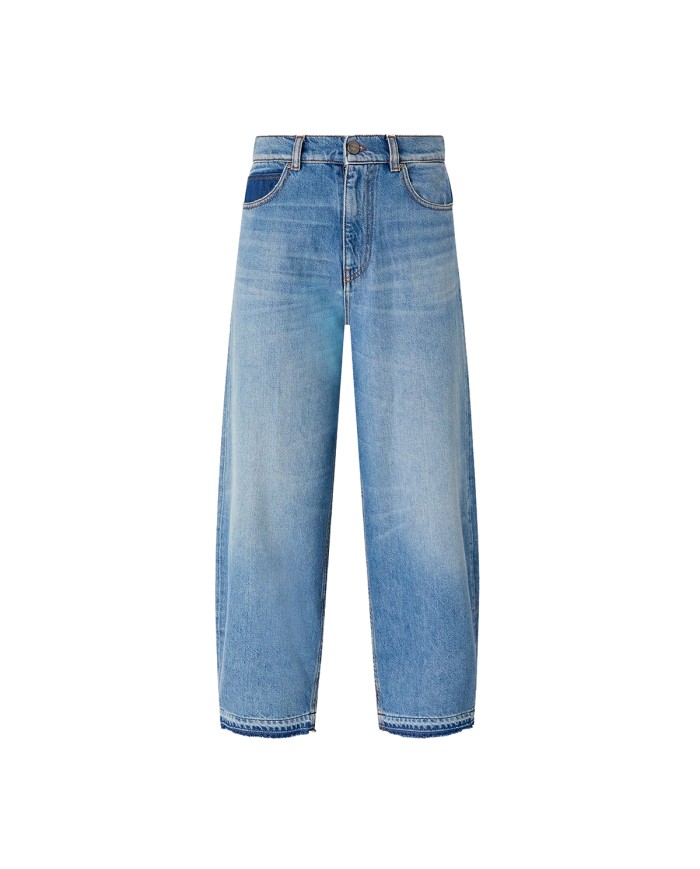 PINKO JEANS ESTELLE EGG DIRTY BALOON BLUE DENIM 103857 126