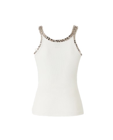PINKO CANOTTA CORIANDOLI COSTINA BIANCO BRILLANTE 104109 126