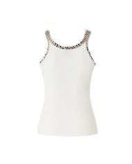 PINKO CANOTTA CORIANDOLI COSTINA BIANCO BRILLANTE 104109 126