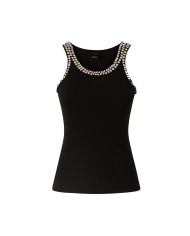 PINKO CANOTTA CORIANDOLI COSTINA NERO LIMOUSINE 104109 126