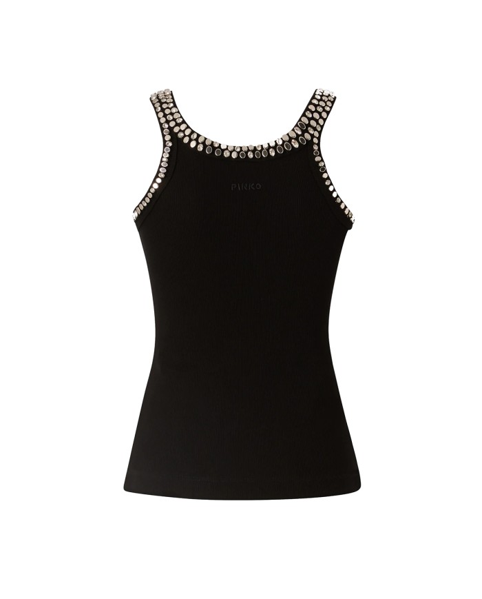 PINKO CANOTTA CORIANDOLI COSTINA NERO LIMOUSINE 104109 126