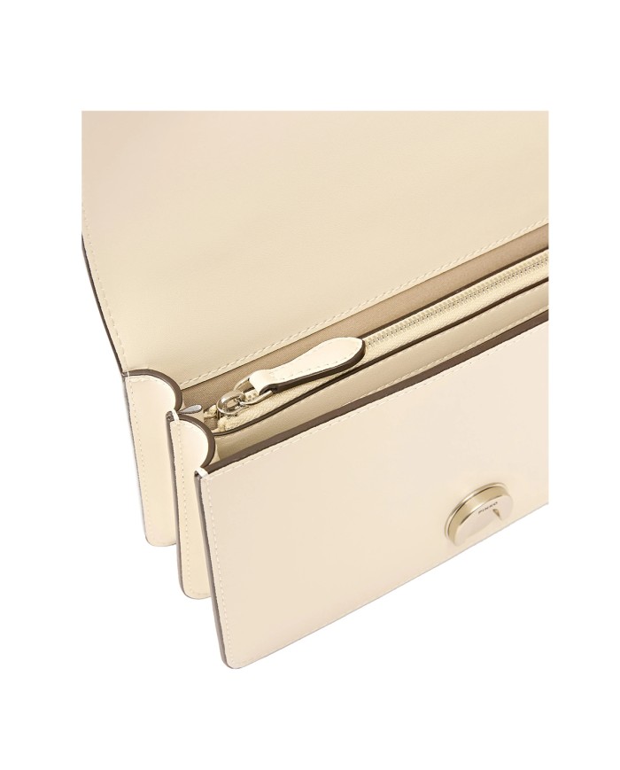 PINKO BORSA DONNA LOVE ONE PICCOLA A TRACOLLA CLASSIC VITELLO BIANCO E SILVER 105856 126