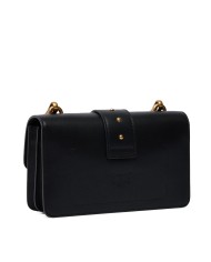 PINKO BORSA DONNA LOVE ONE PICCOLA A TRACOLLA CLASSIC VITELLO NERO E GOLD 105857 126