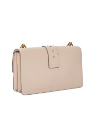 PINKO BORSA DONNA LOVE ONE MEDIA A MANO CLASSIC VITELLO BEIGE E GOLD 105857 126