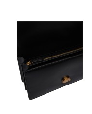 PINKO BORSA DONNA LOVE ONE MEDIA A MANO CLASSIC VITELLO NERO E ORO 105857 126