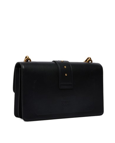 PINKO BORSA DONNA LOVE ONE MEDIA A MANO CLASSIC VITELLO NERO E ORO 105857 126