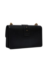 PINKO BORSA DONNA LOVE ONE MEDIA A MANO CLASSIC VITELLO NERO E ORO 105857 126