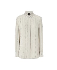PINKO CAMICIA CAITLIN LEGGERA CON RICAMI GIOILELLO GRIGIO COLOMBA 106238 126