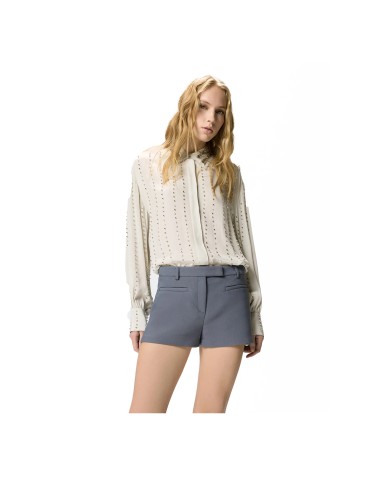 PINKO CAMICIA CAITLIN LEGGERA CON RICAMI GIOILELLO GRIGIO COLOMBA 106238 126