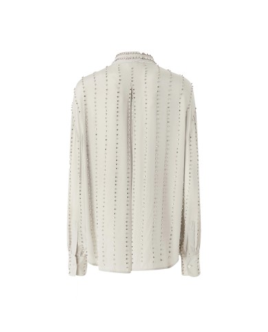 PINKO CAMICIA CAITLIN LEGGERA CON RICAMI GIOILELLO GRIGIO COLOMBA 106238 126