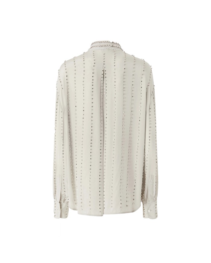 PINKO CAMICIA CAITLIN LEGGERA CON RICAMI GIOILELLO GRIGIO COLOMBA 106238 126