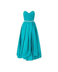 PINKO ABITO DATTERO IN TAFFETA CON CINTURINA GIOIELLO VERDE MATTONELLA 106254 126