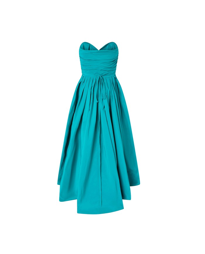PINKO ABITO DATTERO IN TAFFETA CON CINTURINA GIOIELLO VERDE MATTONELLA 106254 126