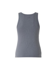 PINKO TOP CANOTTA COSTINA CECILY CON DETTAGLI GIOIELLO ASFALTO 106265 126