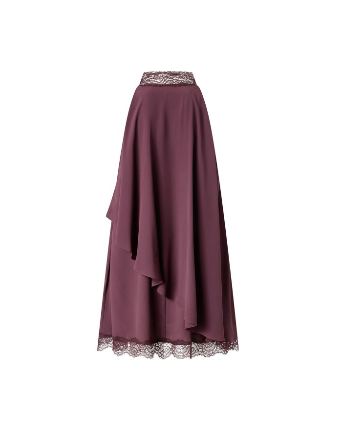 PINKO ABITO CREPE' DE CHINE CON DETTAGLI IN PIZZO MIRTILLO 106268 126