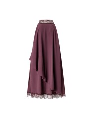 PINKO ABITO CREPE' DE CHINE CON DETTAGLI IN PIZZO MIRTILLO 106268 126