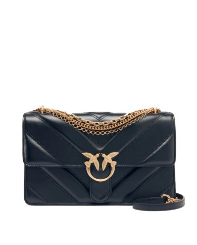 PINKO BORSA DONNA LOVE ONE CLASSIC TRIPLA CATENA NERO E ORO 106294 126