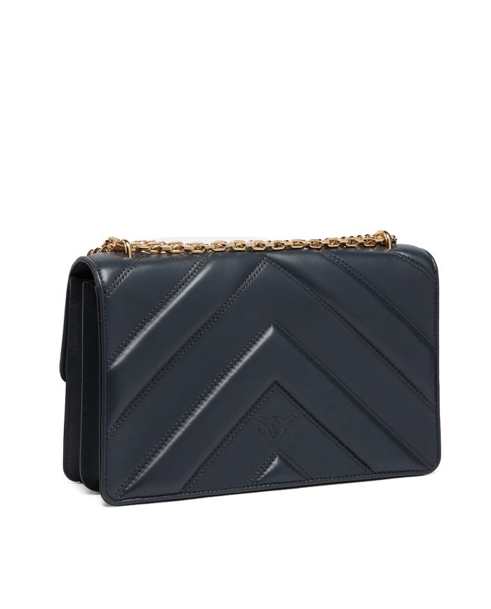 PINKO BORSA DONNA LOVE ONE CLASSIC TRIPLA CATENA NERO E ORO 106294 126