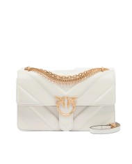 PINKO BORSA DONNA LOVE ONE CLASSIC TRIPLA CATENA BIANCO NEMBO - GOLD MORDORE' 106294 126