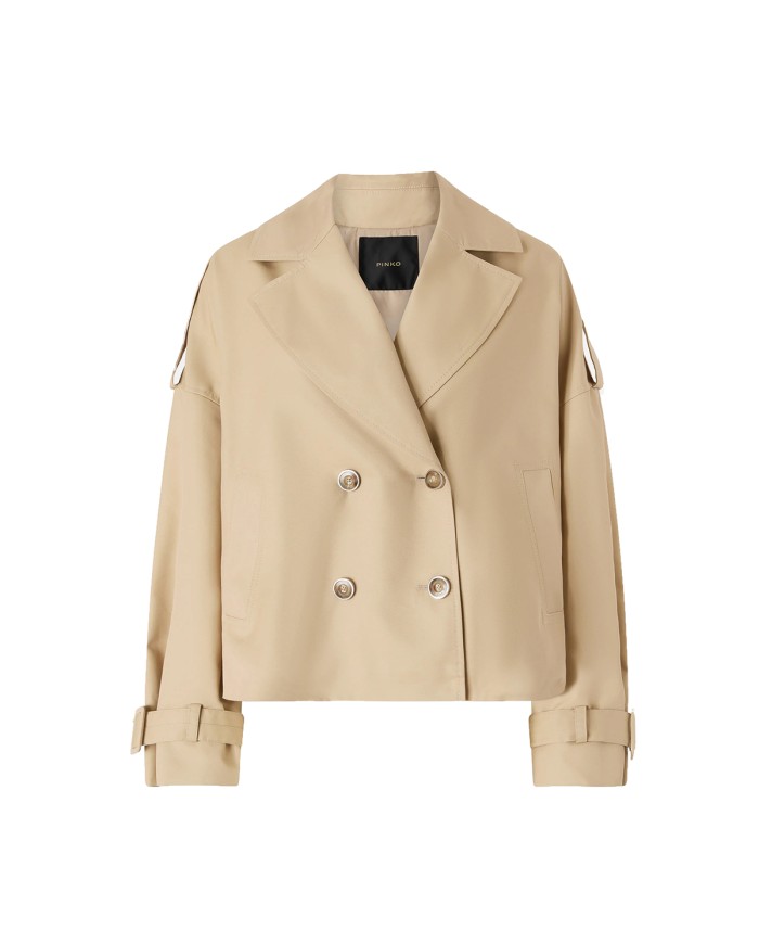 PINKO TRENCH CORTO TRISCIA DOPPIOPETTO BEIGE CHANTILLY 106325 126