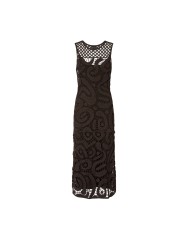 PINKO ABITO BUFERA IN CROCHET GEOMETRICO MARRONE JAVA 106361 126