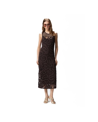 PINKO ABITO BUFERA IN CROCHET GEOMETRICO MARRONE JAVA 106361 126