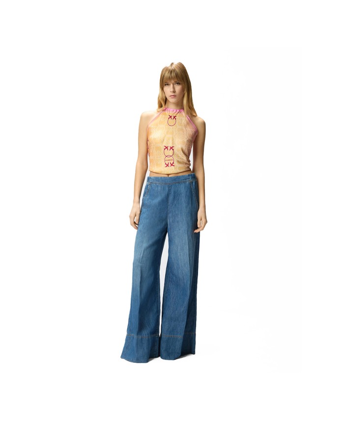 PINKO JEANS AMPI IN DENIM DI MISTO LINO 106398 126