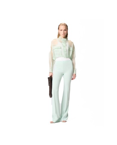 PINKO PANTALONI COCOMERO SVASATI CON PIEGA STIRATA VERDE SALVIA 106445 126