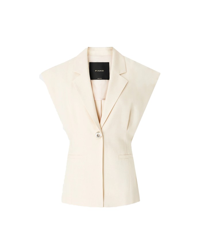 PINKO GIACCA FLOELLA SMANICATA EFFETTO RUSTICO BIANCO CIGNO 106509 126