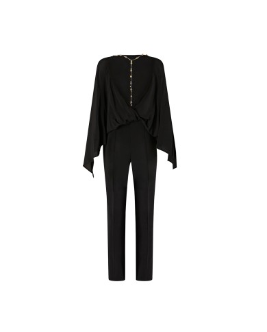 PINKO TUTA LUNGA BIETOLE CREPE SCOPERTA CON GIOIELLO NERO LIMOUSINE 16641 126