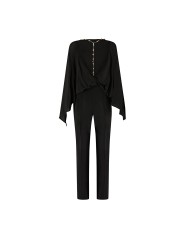 PINKO TUTA LUNGA BIETOLE CREPE SCOPERTA CON GIOIELLO NERO LIMOUSINE 16641 126