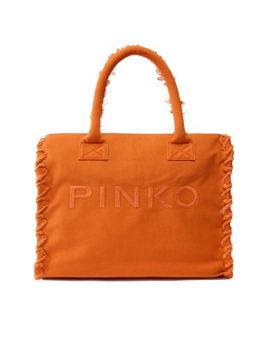 PINKO BORSA DONNA SHOPPER BAG CANVAS ARANCIO BRUCIATO 106673 126