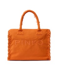 PINKO BORSA DONNA SHOPPER BAG CANVAS ARANCIO BRUCIATO 106673 126