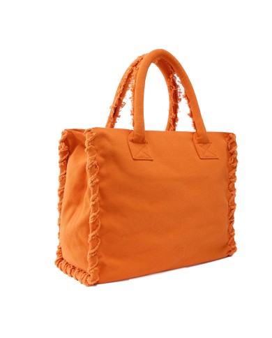 PINKO BORSA DONNA SHOPPER BAG CANVAS ARANCIO BRUCIATO 106673 126