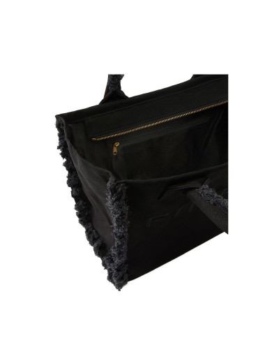 PINKO BORSA DONNA SHOPPER BAG CANVAS NERO LIMOUSINE 106673 126