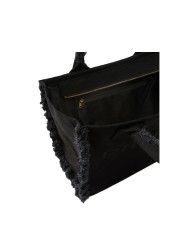 PINKO BORSA DONNA SHOPPER BAG CANVAS NERO LIMOUSINE 106673 126