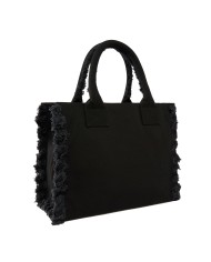 PINKO BORSA DONNA SHOPPER BAG CANVAS NERO LIMOUSINE 106673 126