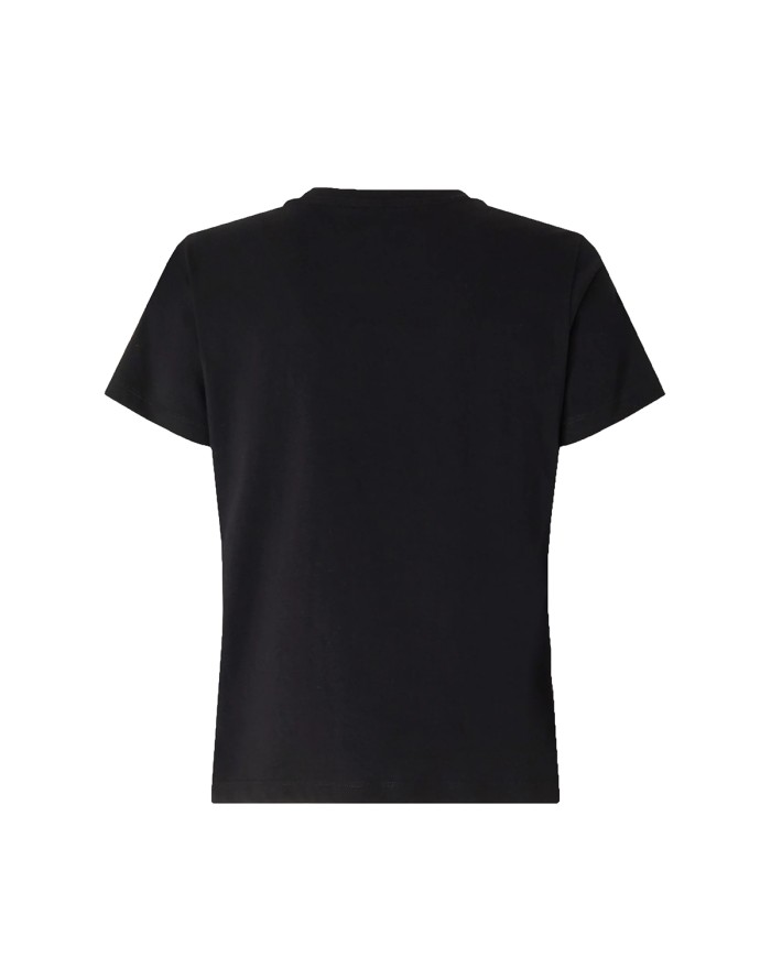 PINKO T-SHIRT FIDENZA CON MAXI RICAMO GIOIELLO LOVE BIRDS NERO AZZURRO 107094 126
