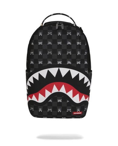 SPRAYGROUND ZAINO GREY PEEKING CHRACTER CHECK BACKPACK 910B8872NSZ 126
