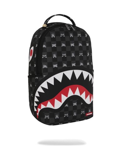SPRAYGROUND ZAINO GREY PEEKING CHRACTER CHECK BACKPACK 910B8872NSZ 126