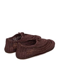 SUPERGA SCARPA DONNA BALLERINA CROCHET BROWN COFFEE S5141PW 126