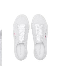 SUPERGA SCARPA DONNA SNEAKERS PLATOU FLOWER MACRAME' TOTAL WHITE S2136QW 126