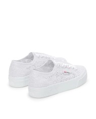 SUPERGA SCARPA DONNA SNEAKERS PLATOU FLOWER MACRAME' TOTAL WHITE S2136QW 126