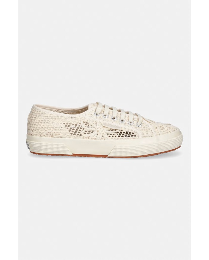 SUPERGA SCARPA DONNA SNEAKERS CROCHET BEIGE OFF WHITE S3148SW 126