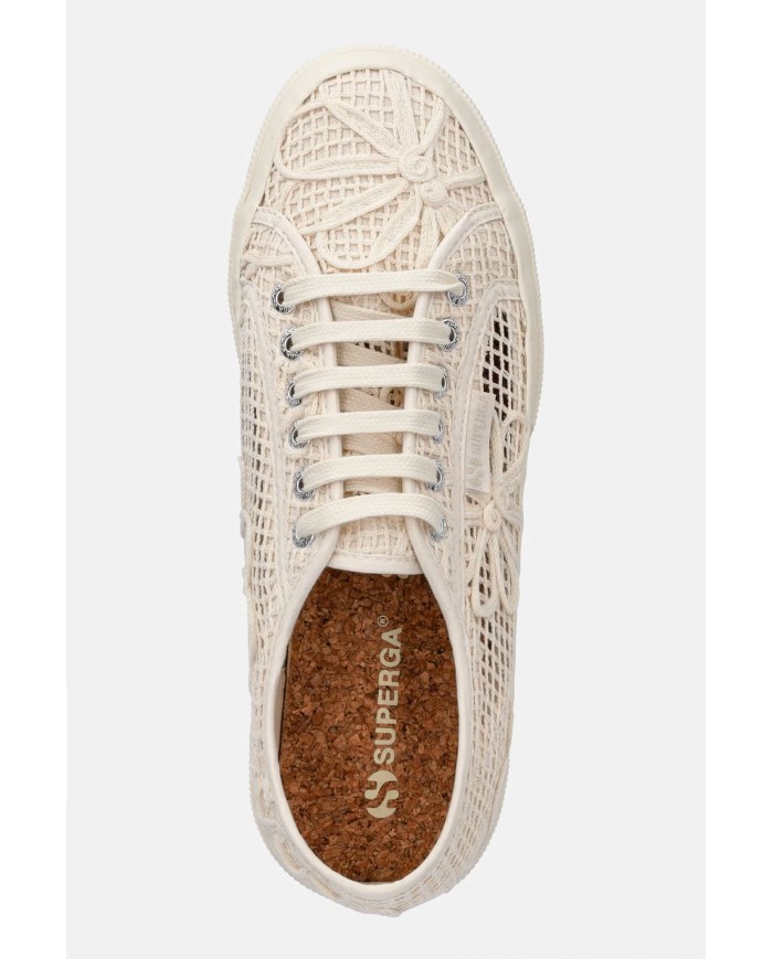 SUPERGA SCARPA DONNA SNEAKERS CROCHET BEIGE OFF WHITE S3148SW 126