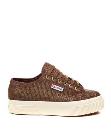 SUPERGA SCARPA DONNA SNEAKER PLATFORM RAFFIA BROWN COFEE S41518W 126